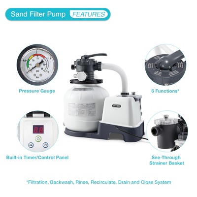 Intex 2,650 GPH 16" Krystal Clear Saltwater System and Sand Filter Pump, 4 of 13