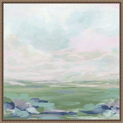 Lavender Scape I Abstract Canvas Print with Bronze Frame