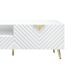 Chic Crate-Gaines White High Gloss TV Stand – Media Console w/ Sleek Storage, Multi-Room Furniture - 2 of 4