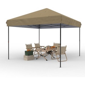 10x10 Ft Pop Up Canopy, 10'x10' Folding Canopy with 3 Highters Adjustable, Outdoor Event Shelter UPF 50+ Gazebo Portable Tents for Beach Wedding EZ - 1 of 4