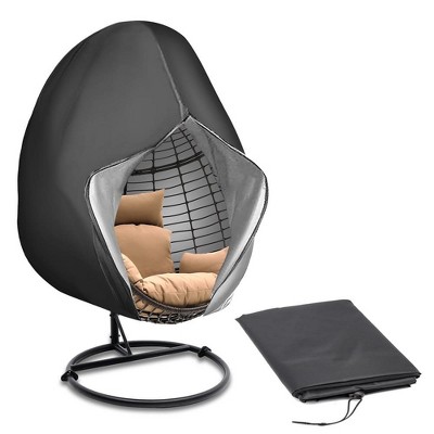 SereneLife Patio Hanging Egg Chair Cover - Durable, Waterproof, Dustproof, Black