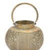 Distressed Punched Metal Lantern – 5.75"H Copper-Green Bohemian Candle Holder with Glass Insert by Melrose - 3 of 3