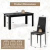 Costway Modern Rectangular Kitchen Table Set with 8 PVC Leather Dining Chairs Black - 3 of 4