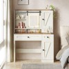 EROMMY Farmhouse Vanity Desk With Mirror And Lights, Western Vanity With Jewelry Storage & Power Outlet, Tempered Glass Top & Sliding Mirror - 4 of 4