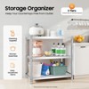 YIYIBYUS 3-Tier Stainless Steel Shelf Height Adjustable Storage Rack for Various Kitchen Utensils, Supplies, Food - 2 of 4