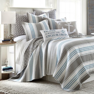 Provincetown King Quilt - Grey Blue White - Levtex Home : Target