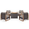 Buenhomino Outdoor Wicker Patio Furniture Set with Fire Pit Table, 5 Pieces Patio Conversation Sets with 4 Outdoor Patio Chairs and 1 Fire Pit Table - 2 of 4