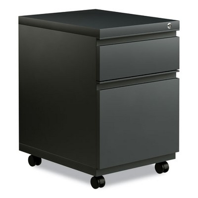 Alera File Pedestal with Full-Length Pull, Left or Right, 2-Drawers: Box/File, Legal/Letter, Charcoal, 14.96" x 19.29" x 21.65"