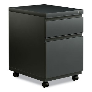 Alera File Pedestal with Full-Length Pull, Left or Right, 2-Drawers: Box/File, Legal/Letter, Charcoal, 14.96" x 19.29" x 21.65" - 1 of 4