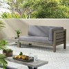 Christopher Knight Home Oana Outdoor Acacia Wood Right Arm Loveseat and Coffee Table Set with Cushion - 2 of 4