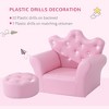 Whisen Kids Sofa Set, Children's Upholstered Sofa Couch with Footstool, Diamond Decorations - Pink - 4 of 4