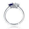 Guili Sterling Silver Promise Ring with Green or Blue Cubic Zirconia Two-Stone Heart Design in Sizes 6, 7, and 8 – Romantic, Elegant Symbol of Love - 2 of 2