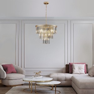 Modern Crystal Chandelier, Round Crystal Pendant Lighting, Adjustable Hanging Length Ceiling Light Fixtures For Bedroom Living Room Entryway - 1 of 4