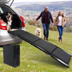 Gulches  Dog Ramp for Medium & Large Car 63" Long & 17" Wide Pet Stair Ramp with Non-Slip Rug Surface - 1 of 4