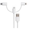Monoprice 3ft 3-in-1 Multiport USB to Micro USB-B + USB-C + Lightning Cable, Apple MFi Certified - White - 2 of 4