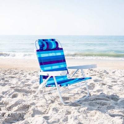 Caribbean Joe Blue and Purple Striped Folding Beach Chair