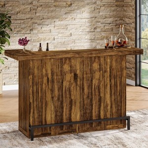 Tribesigns 70.9-Inch Modern 4-Tier Bar Table Home Bar Cabinet with Glass Holder and Black Footrest - 1 of 4