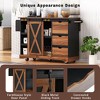Bella Depot 55.5" Farmhouse Kitchen Island with Drop Leaf, Rolling Kitchen Cart on Wheels with Barn Door, Power Outlet, Spice Rack - 4 of 4