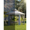 13x13 FT Hexagon Pop Up Gazebo w/ Mesh Windows, Instant Setup Canopy Tent for Outdoor Patio, Backyard, Garden & Events,w/Carry Bag, Adjustable Height - 4 of 4