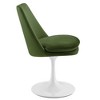 Modway Lippa Velvet Dining Side Chair - White Moss Green Swivel Upholstered Seat with Pedestal Base and Mid-Century Modern Style - 4 of 4