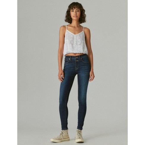 Lucky Brand Women's Mid Rise Ava Super Skinny Jean - Dark Blue 26 X 31 : Target