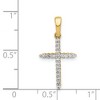 Black Bow Jewelry 14k Yellow or White Gold 1/6 Ctw Diamond Cross Pendant, 12 x 24mm - 3 of 4