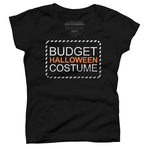 Girl's Design By Humans Budget Halloween By rock3tman T-Shirt - image 1 of 3