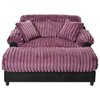 JUJABU 65.25" Modern Chaise Lounge Sofa, Cozy Plush Couch with Two Throw Pillows for Living Room - 4 of 4