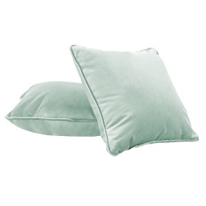 Factory Direct Partners Kids' Novelty Soft Density 15"x15" Microfiber Pillow with Piping Aloe Green - 1 of 4