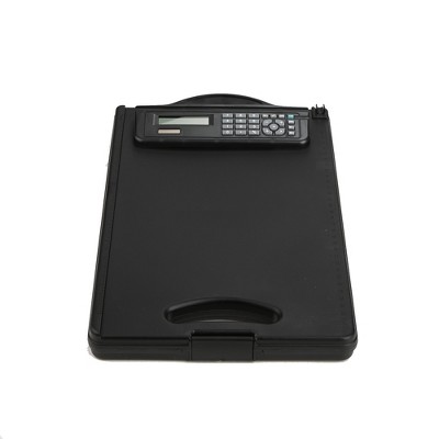 MIND READER Clipboard with Portfolio Storage [With built-in Calculator] (BLACK)