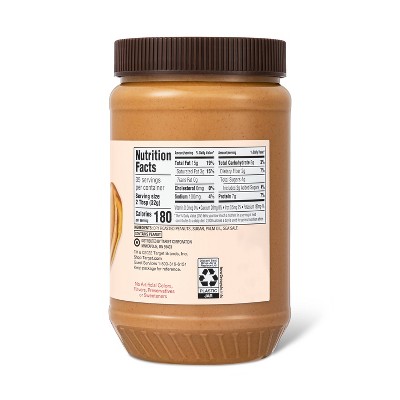 Natural No Stir Creamy Peanut Butter - 40oz - Good &#38; Gather&#8482;