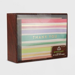 Green Inspired 24ct Succulent Garden Thank You Cards : Target