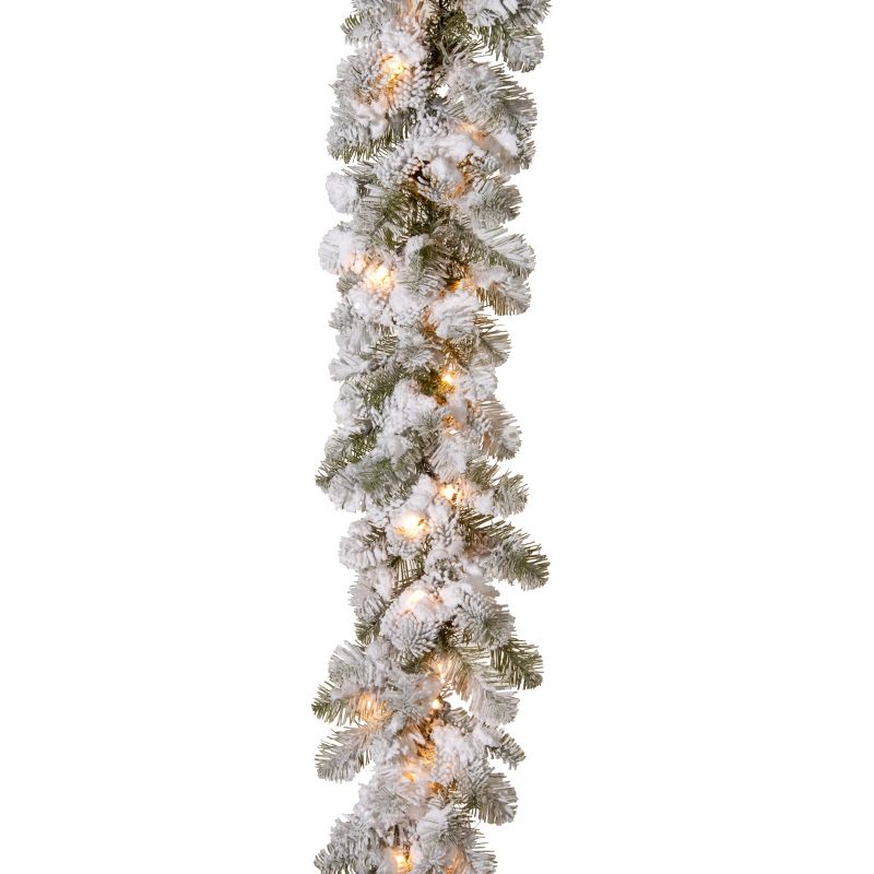 National Tree Company Pre-Lit 'Feel Real' Artificial Christmas Garland, Green, Camden, White Lights, With Pine Cones, Berry Clusters, Plug In,9 Feet, 1 of 6