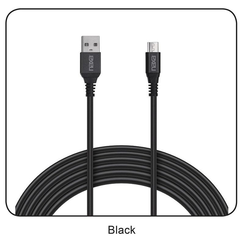 3 Ft. Fast Charge and Sync Round Micro USB Cable-BLACK, 1 of 2