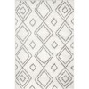 Nuloom Iola Geometric Shag Area Rug, Oval 4' x 6', White - 2 of 4