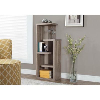 TOAOTBNBO 4-Tier Tall Bookcase with Storage Cabinet Narrow Bookshelves with Bold Edges Modern Decorative Shelves for Living Room, Brown