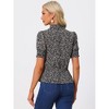 Allegra K Women's Summer Floral Print Ruffle Neck Short Sleeve Peplum Top - 4 of 4