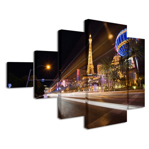 Trademark Fine Art -david Ayash 'las Vegas Blvd.' Multi Panel Art Set ...