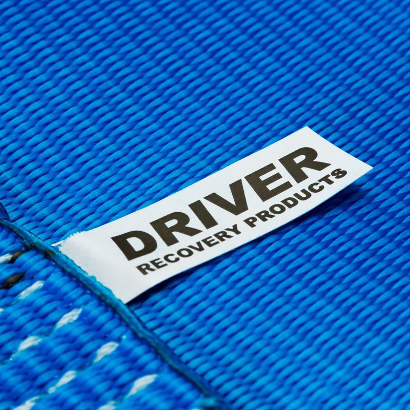 Driver Recovery 3" x 8' Tow Strap - Recovery Winch Tree Saver - Extreme Heavy Duty Nylon 30,000 Pound (15-Ton) Pulling Capacity - Blue, 4 of 5