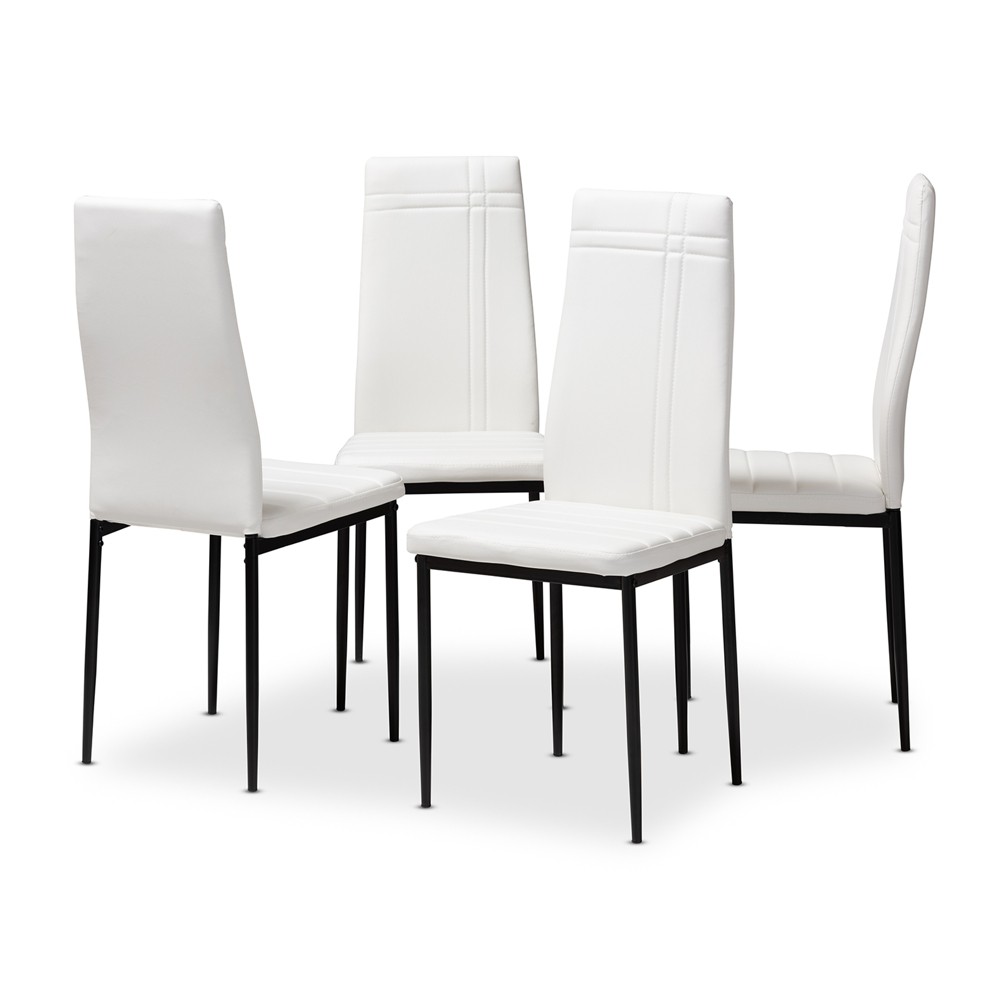 Photos - Chair Set of 4 Matiese Modern and Contemporary Faux Leather Upholstered Dining C