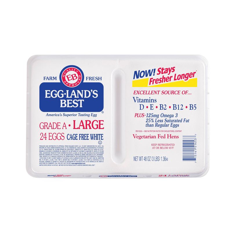 Eggland&#39;s Best Cage Free White Grade A Large Eggs - 48oz/24ct, 1 of 6