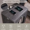 Nightstand with Charging Station, 22" Modern Night Stand with Arched Open Shelf, End Tables for Living Room Bedroom - 2 of 4