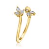 Pure Collection by Ross-Simons 0.25 ct. t.w. Multi-Shaped Lab-Grown Diamond Bypass Ring in 18kt Gold Vermeil - 3 of 4