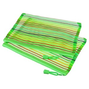 Unique Bargains Mesh Document Pencil Home Office Storage Zipper Pouches 6 Pcs - 1 of 3