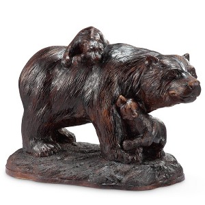 SPI Home Playtime Garden Sculpture – Bear and Cubs, 17" Resin Wildlife Family Statue, Rustic Outdoor Decor - 1 of 3
