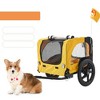 Munora - Yellow Outdoor Heavy Duty Foldable Utility Pet Stroller Dog Carrier Bicycle Trailer - 16" Wheels - Weather-Resistant - 3 of 4
