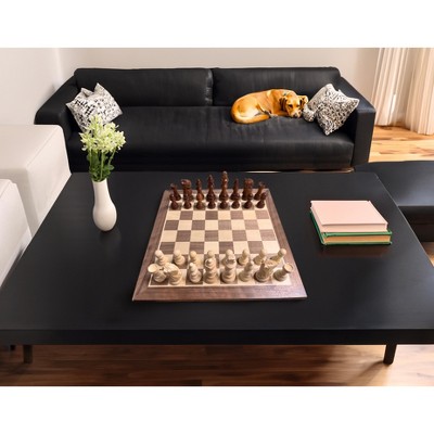 Classic Staunton Walnut and Maple Wood Chess Set with 3.75" King