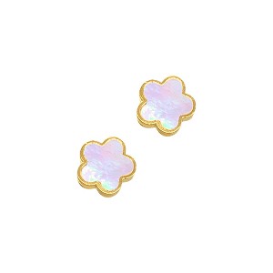 Adornia 14k Gold Plated Clover Stud Earrings - 1 of 4