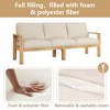 Transitional Style 3-Piece Outdoor Patio L-Shaped Acacia Wood Sectional Sofa Set with Coffee Table and Ottoman - 3 of 4
