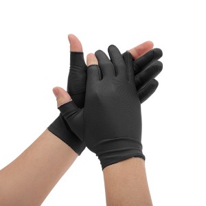 Unique Bargains Anti-slip Sun Protection Half Finger Manicure Gloves 1 Pair - 1 of 4